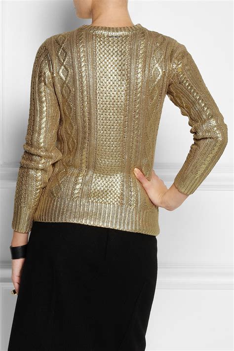 michael kors metallic knit sweater|Michael Kors velour sweatsuit.